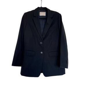 Everlane The Oversized Wool Blazer Two Button Relaxed Fit Black Size 0